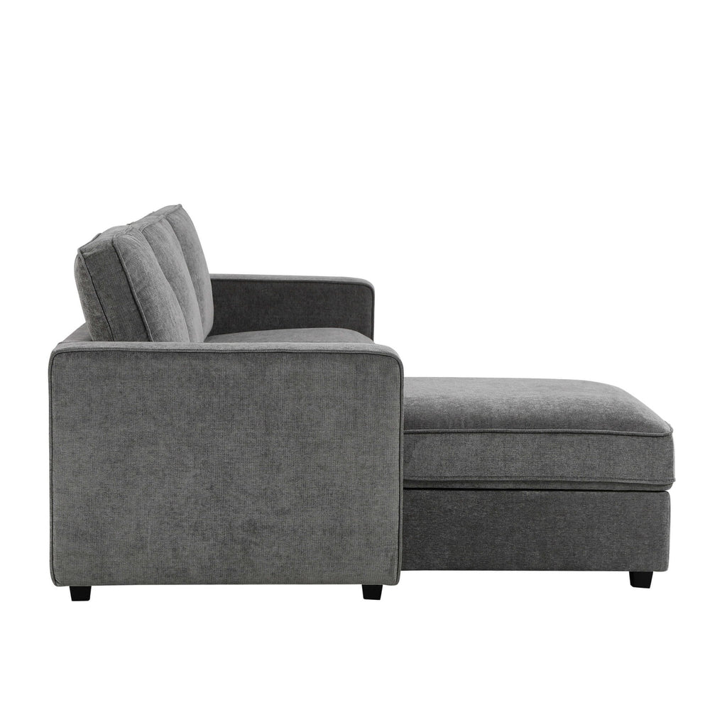 Dusklia - Soho Left Hand Storage Chaise Sofa - Grey