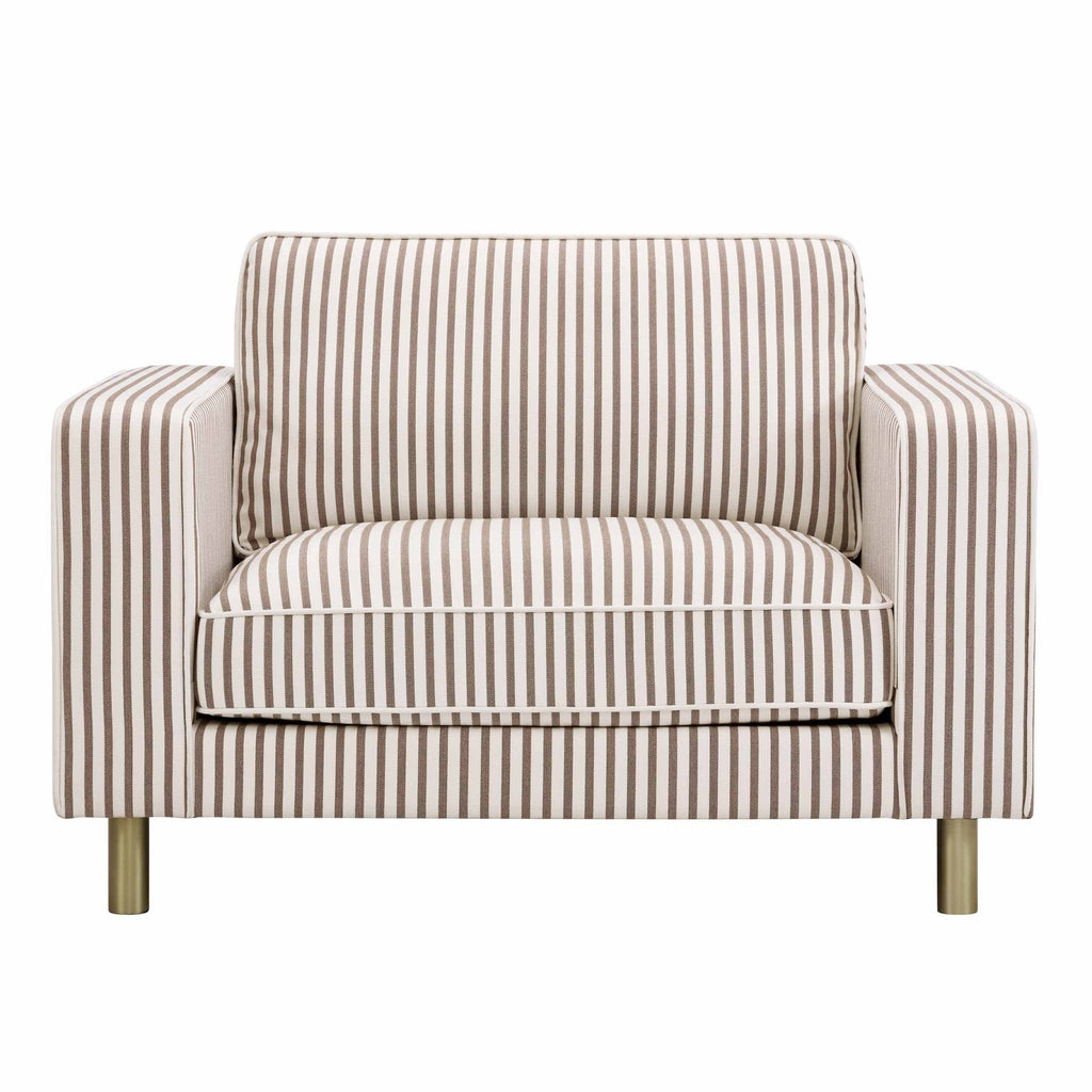 Dusklia - Soho Loveseat - Chocolate Stripe
