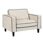Dusklia - Soho Loveseat - Cream Linen/Black