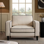 Dusklia - Soho Loveseat - Cream Linen/Black
