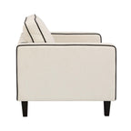 Dusklia - Soho Loveseat - Cream Linen/Black