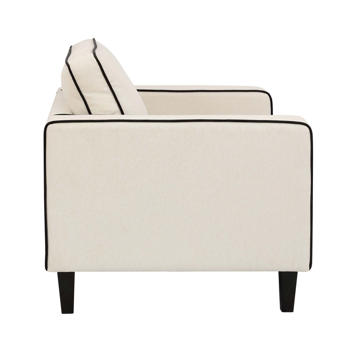 Dusklia - Soho Loveseat - Cream Linen/Black