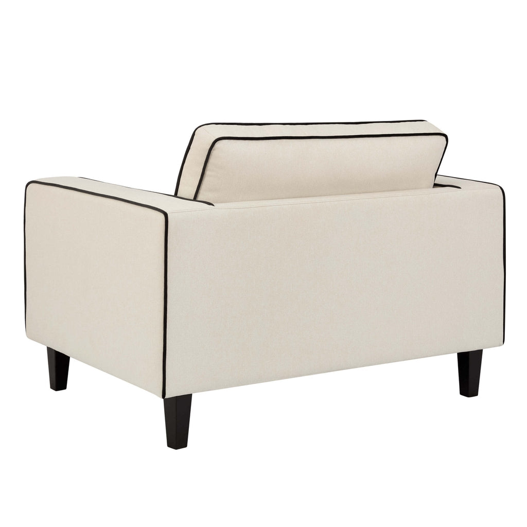Dusklia - Soho Loveseat - Cream Linen/Black