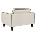 Dusklia - Soho Loveseat - Cream Linen/Black