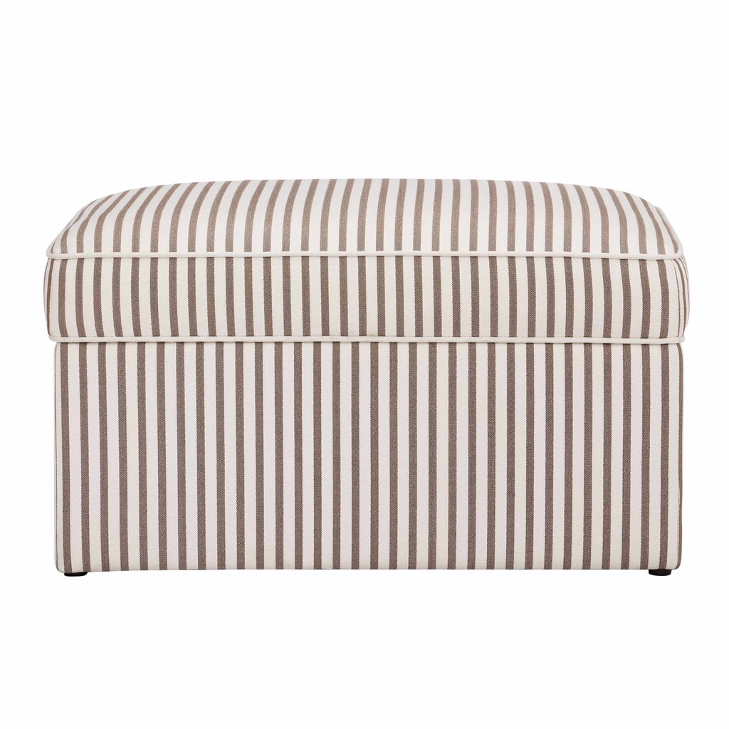 Dusklia - Soho Ottoman Storage Pouffe -  Chocolate Stripe