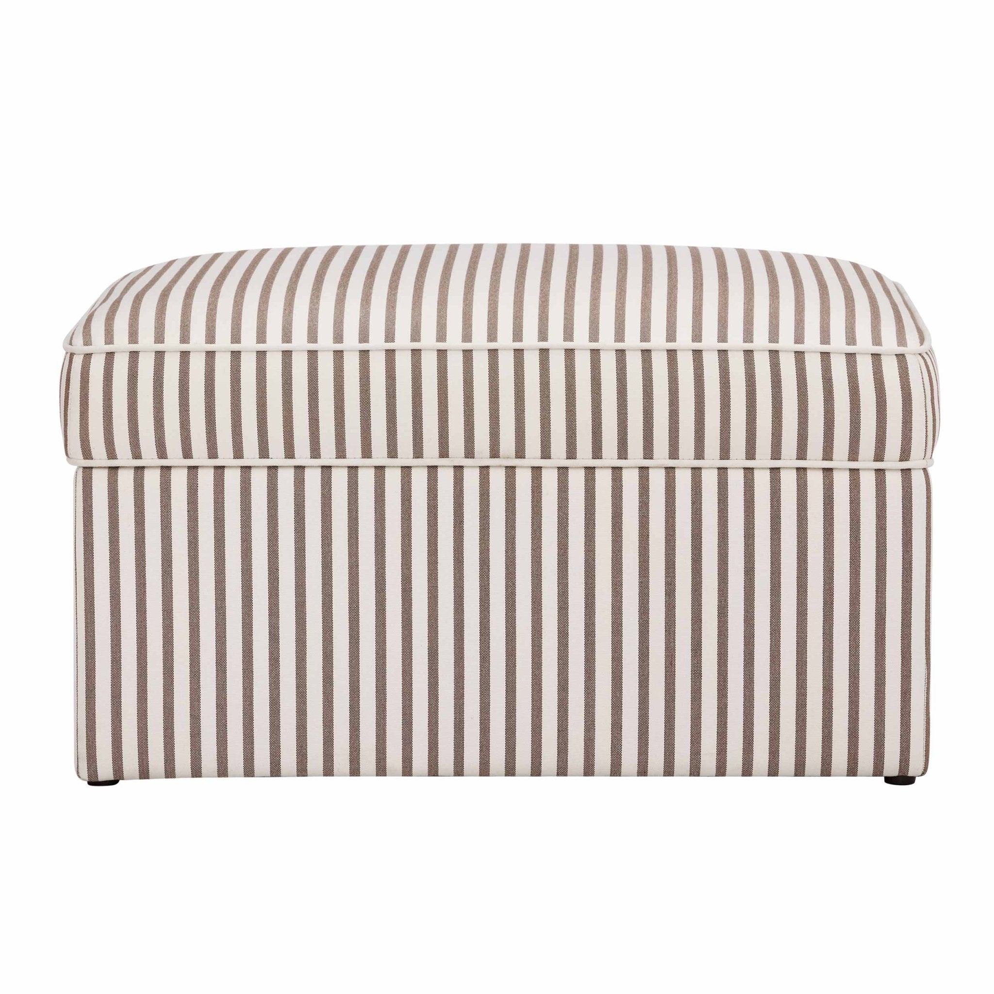 Dusklia - Soho Ottoman Storage Pouffe -  Chocolate Stripe