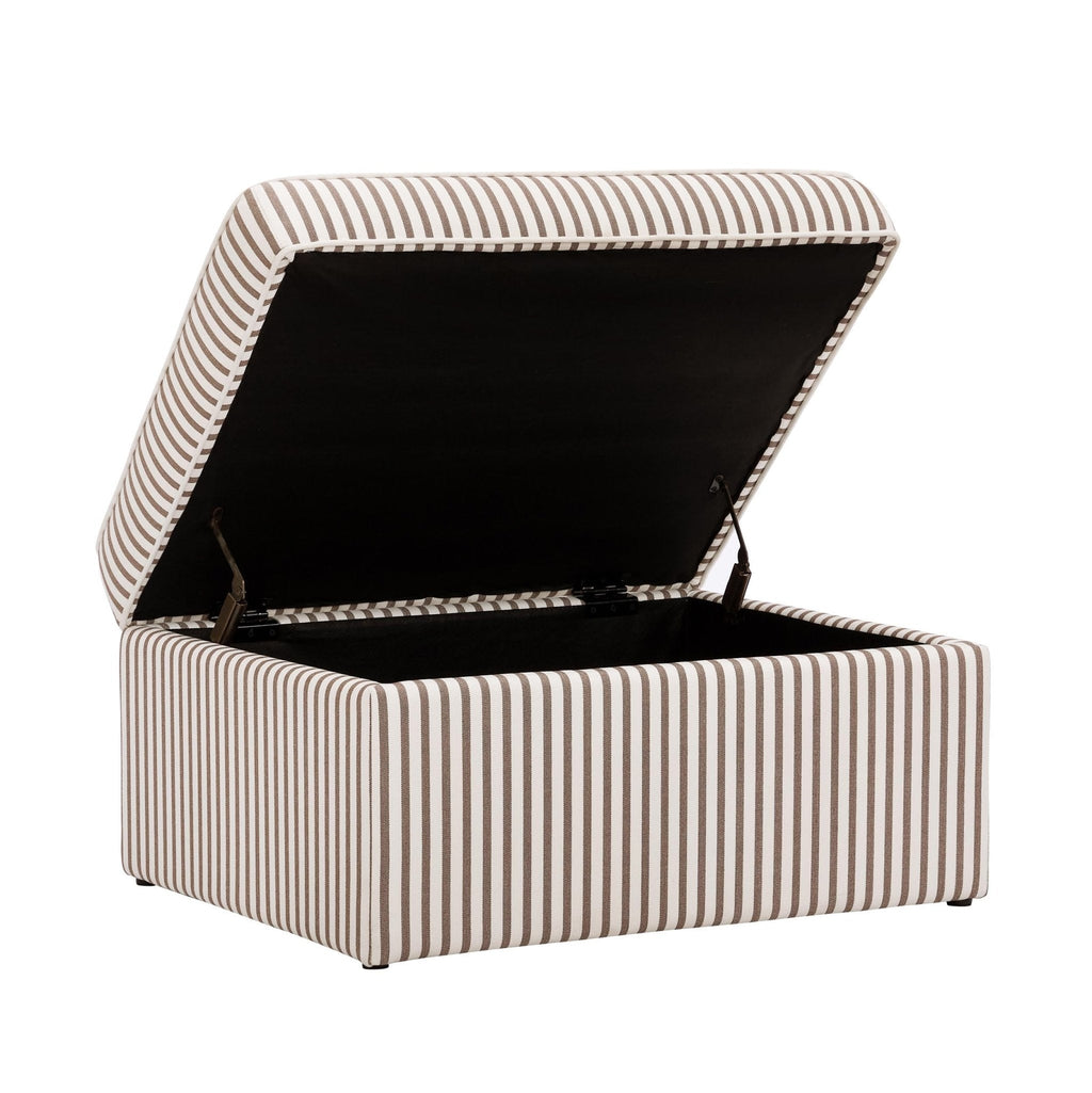 Dusklia - Soho Ottoman Storage Pouffe -  Chocolate Stripe