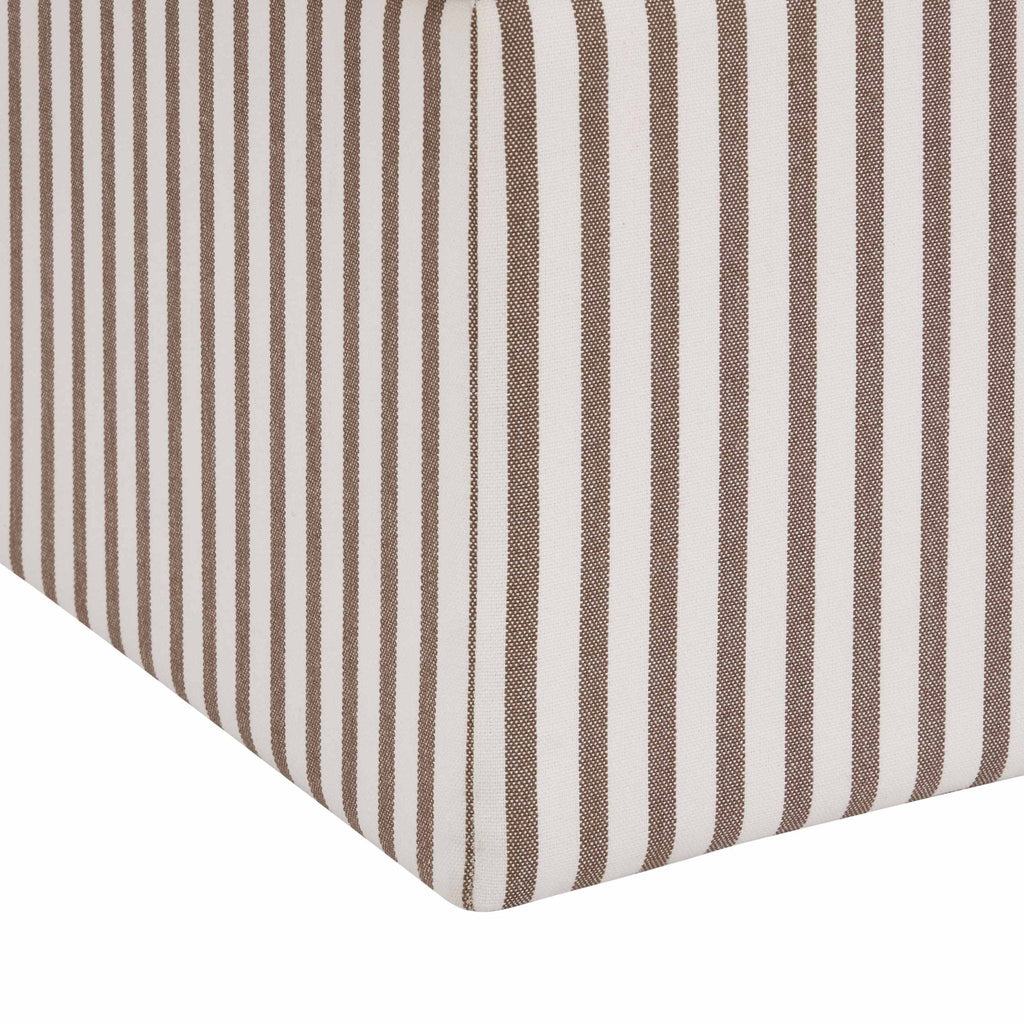 Dusklia - Soho Ottoman Storage Pouffe -  Chocolate Stripe