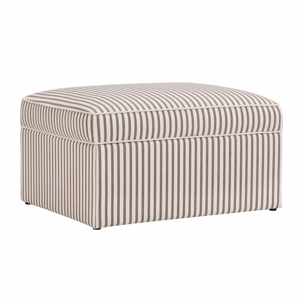 Dusklia - Soho Ottoman Storage Pouffe -  Chocolate Stripe