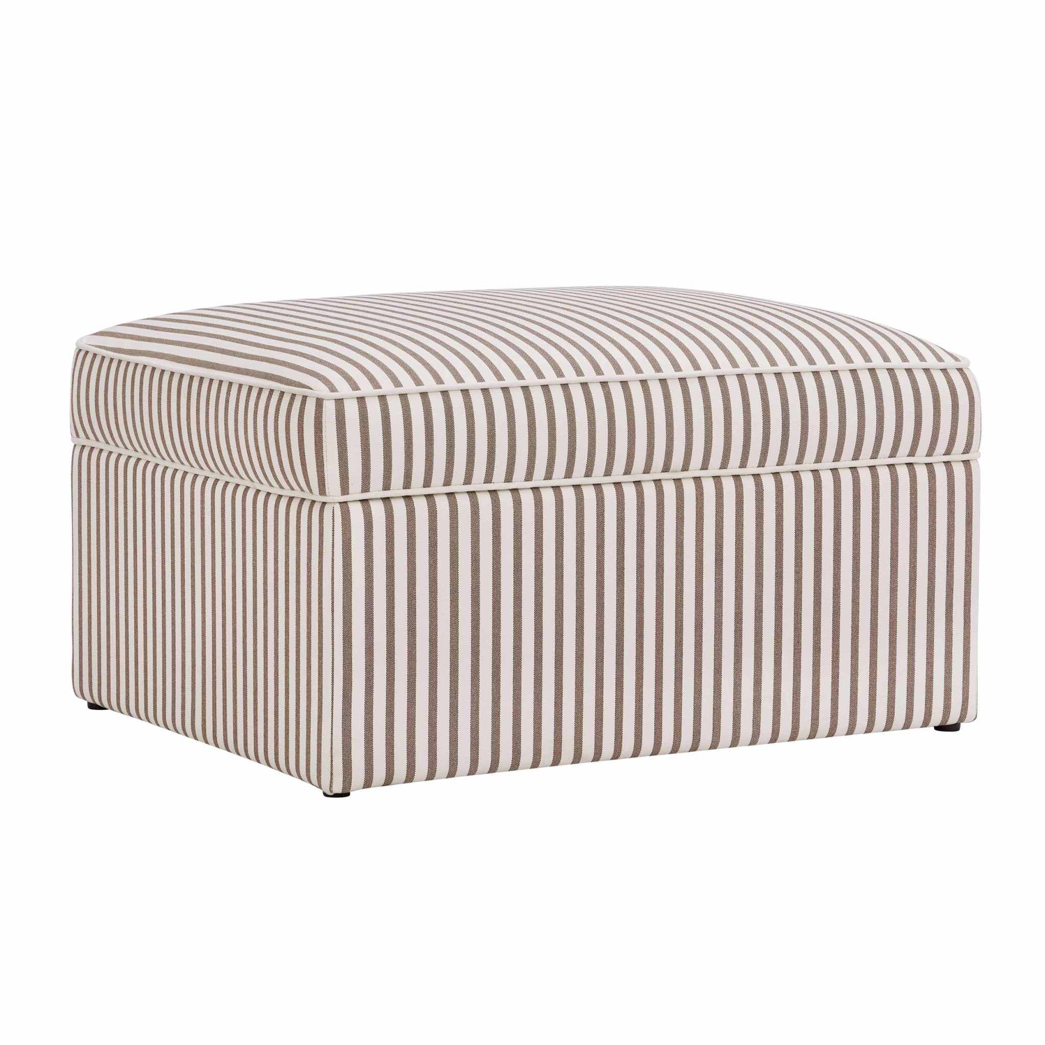 Dusklia - Soho Ottoman Storage Pouffe -  Chocolate Stripe
