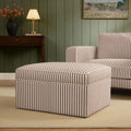 Dusklia - Soho Ottoman Storage Pouffe -  Chocolate Stripe