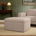 Dusklia - Soho Ottoman Storage Pouffe -  Chocolate Stripe