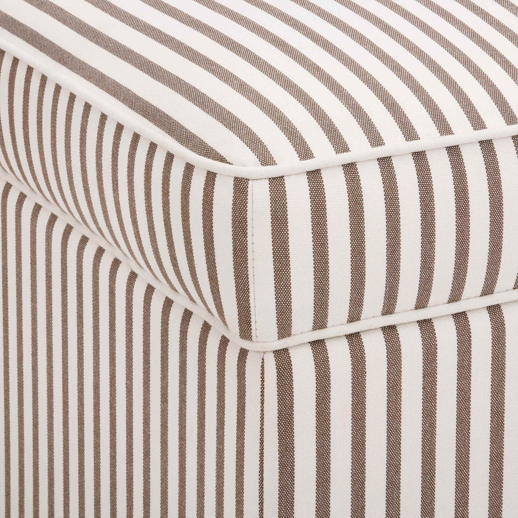 Dusklia - Soho Ottoman Storage Pouffe -  Chocolate Stripe