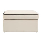 Dusklia - Soho Ottoman Storage Pouffe - Cream Linen/Black