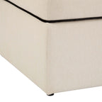 Dusklia - Soho Ottoman Storage Pouffe - Cream Linen/Black