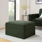 Dusklia - Soho Ottoman Storage Pouffe - Dark Olive