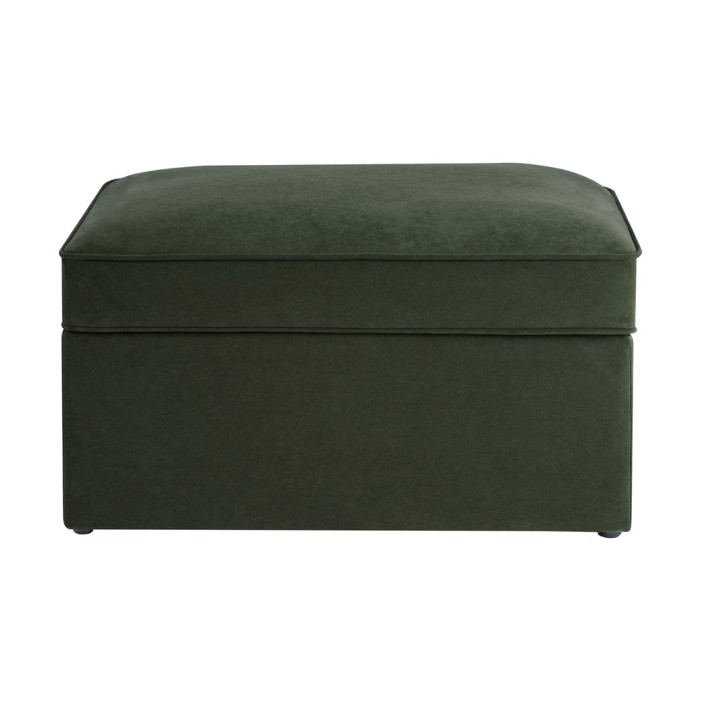 Dusklia - Soho Ottoman Storage Pouffe - Dark Olive