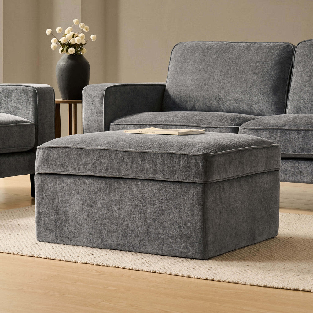 Dusklia - Soho Ottoman Storage Pouffe - Grey