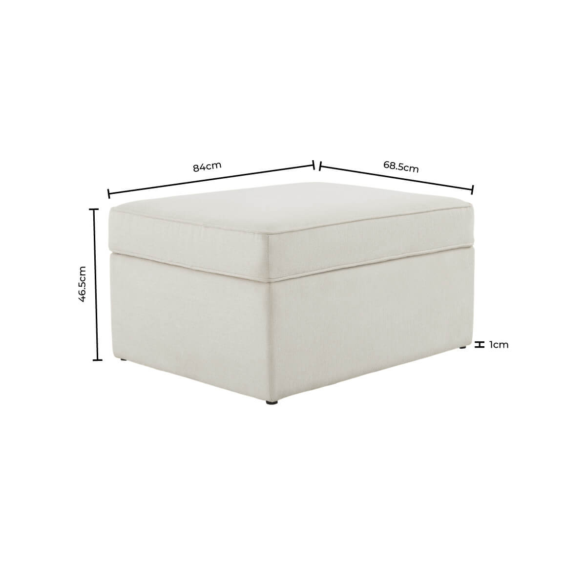 Dusklia - Soho Bouclé Ottoman Storage Pouffe - Ivory