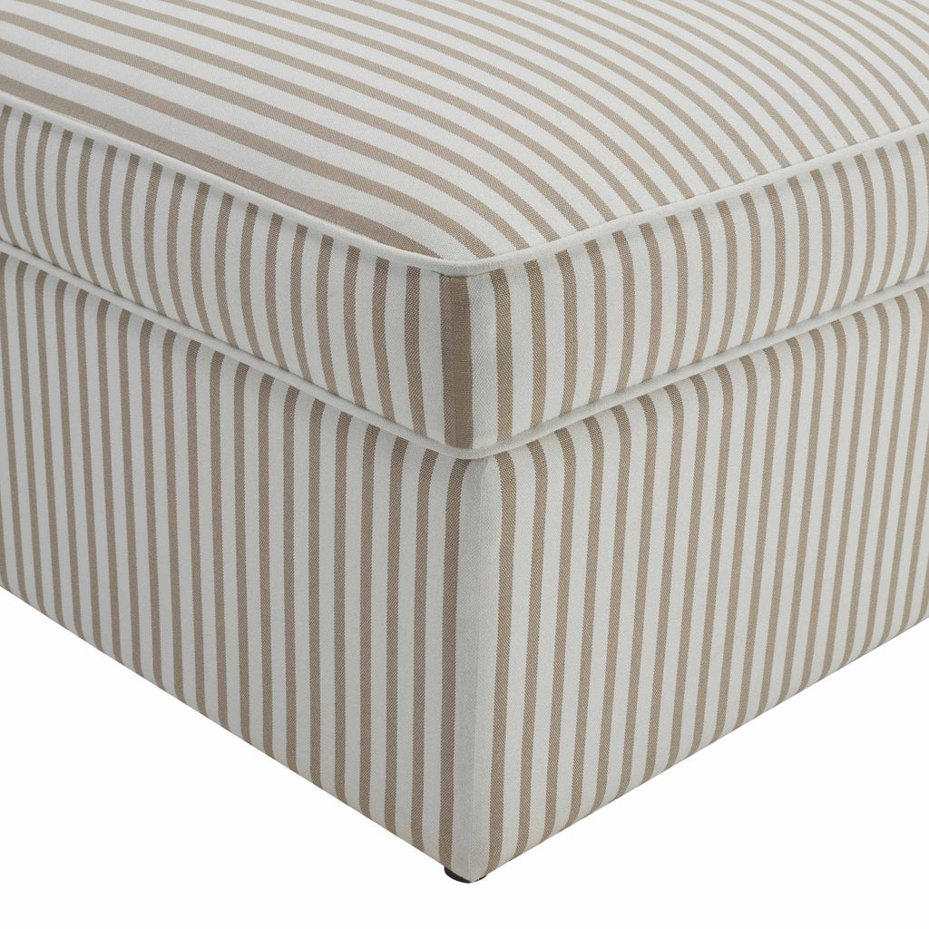 Dusklia - Soho Ottoman Storage Pouffe - Sand Stripe