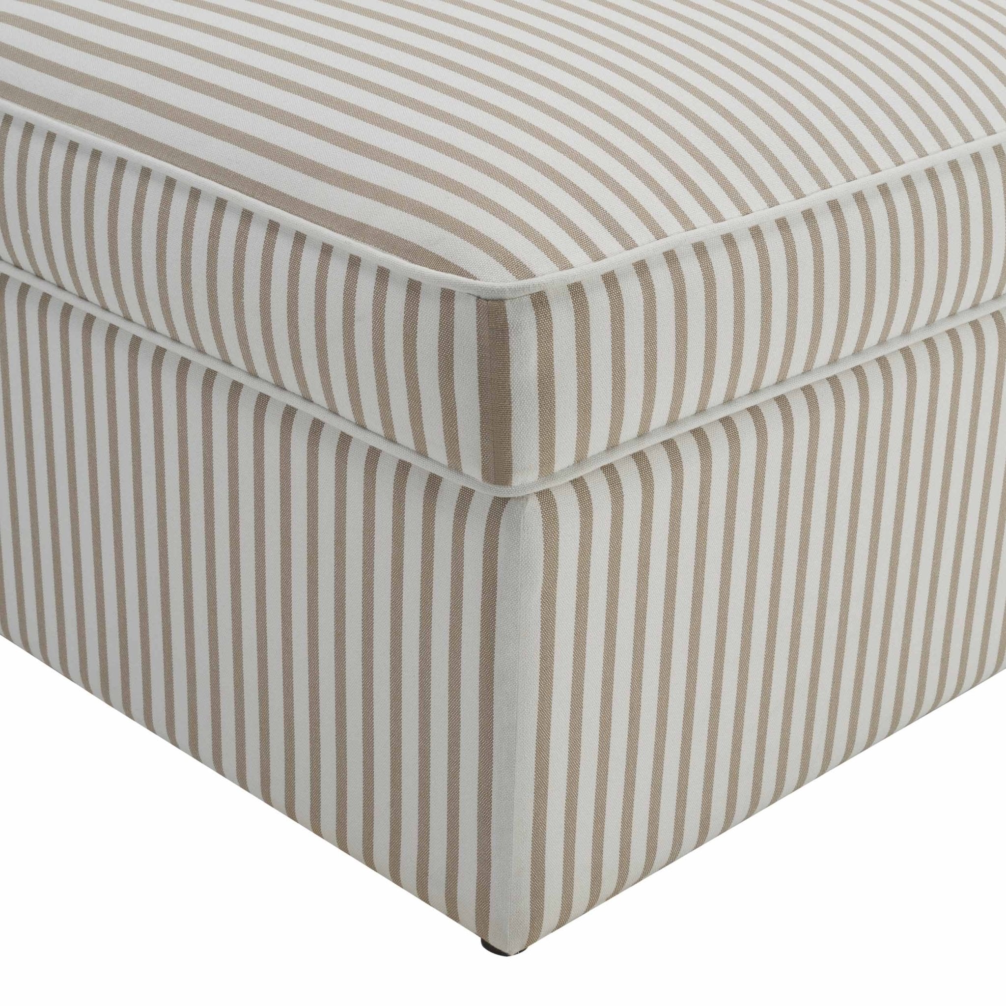 Dusklia - Soho Ottoman Storage Pouffe - Sand Stripe