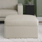 Dusklia - Soho Ottoman Storage Pouffe - Sand Stripe
