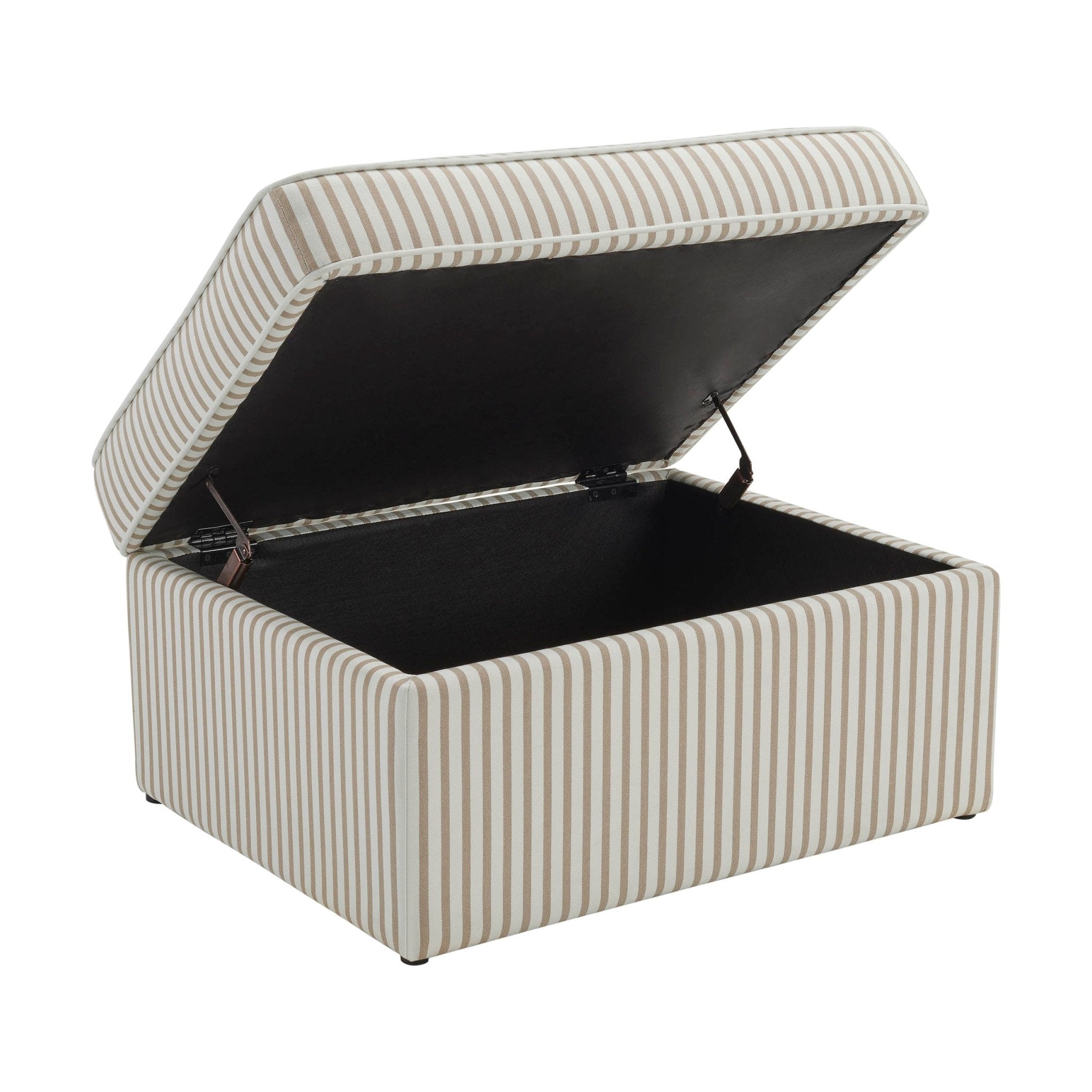 Dusklia - Soho Ottoman Storage Pouffe - Sand Stripe