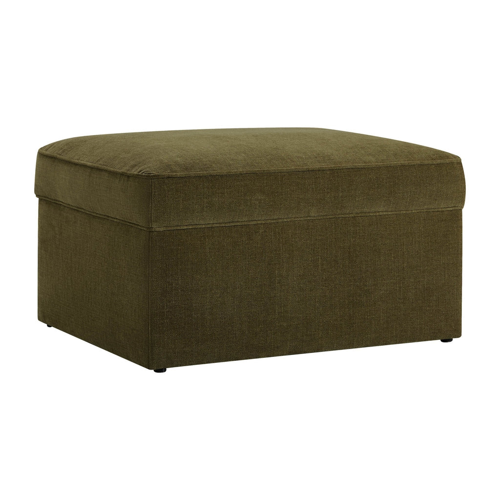 Dusklia - Soho Ottoman Storage Pouffe - Chenille Olive