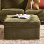 Dusklia - Soho Ottoman Storage Pouffe - Chenille Olive