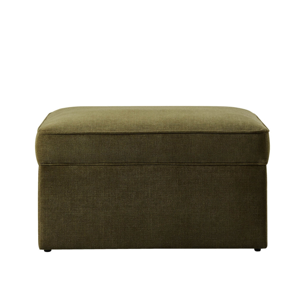 Dusklia - Soho Ottoman Storage Pouffe - Chenille Olive