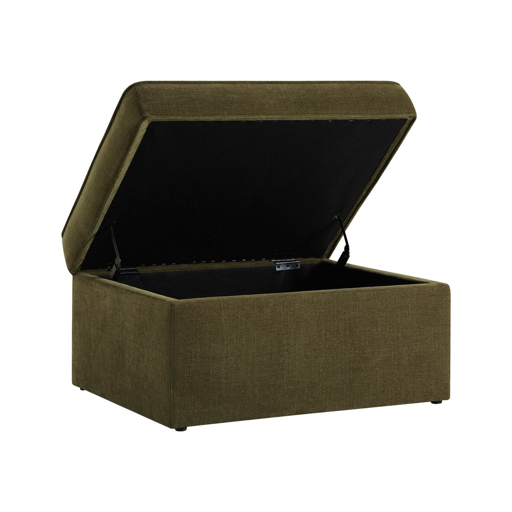 Dusklia - Soho Ottoman Storage Pouffe - Chenille Olive