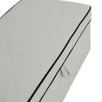 Dusklia - Soho Rectangle Ottoman Storage - Cream Linen/Black