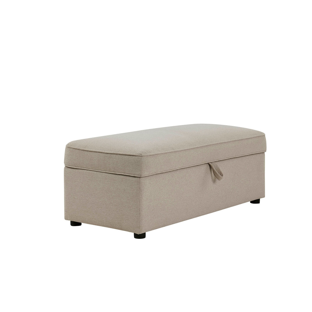 Dusklia - Soho Rectangle Ottoman Storage - Oatmeal