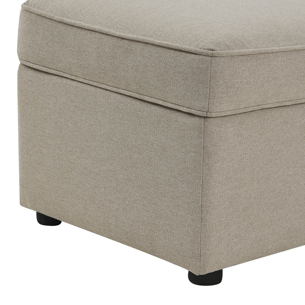 Dusklia - Soho Rectangle Ottoman Storage - Oatmeal