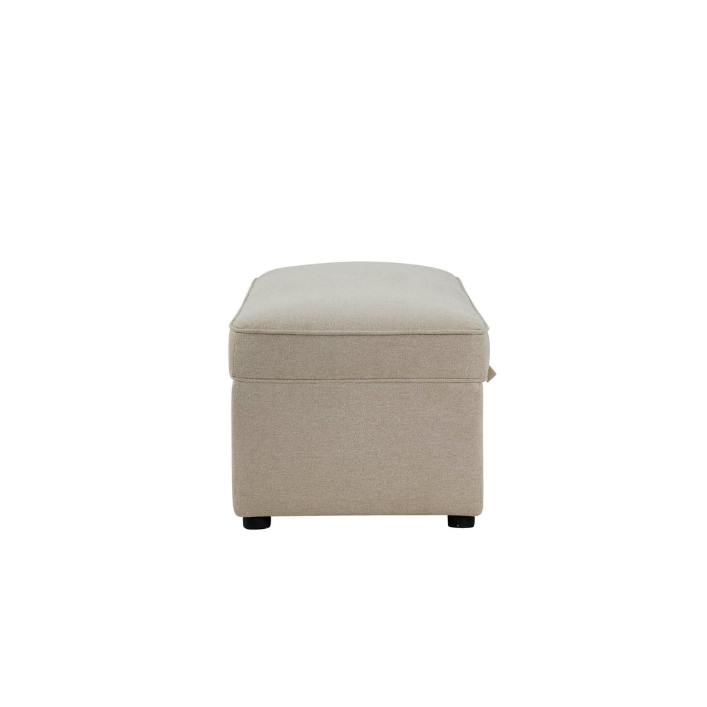 Dusklia - Soho Rectangle Ottoman Storage - Oatmeal