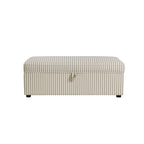 Dusklia - Soho Rectangle Ottoman Storage - Sand Stripe