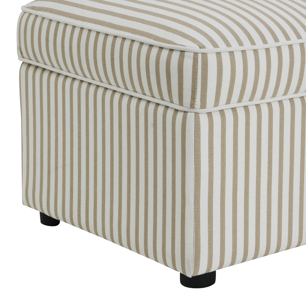 Dusklia - Soho Rectangle Ottoman Storage - Sand Stripe