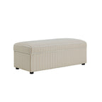 Dusklia - Soho Rectangle Ottoman Storage - Sand Stripe