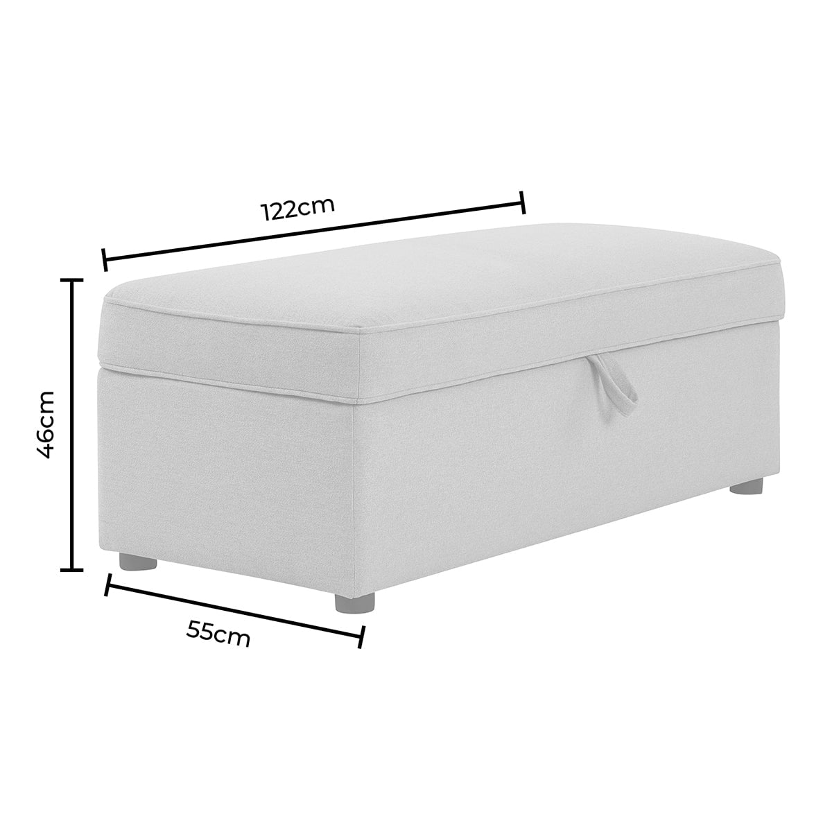 Dusklia - Soho Rectangle Ottoman Storage - Sand Stripe