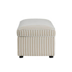 Dusklia - Soho Rectangle Ottoman Storage - Sand Stripe