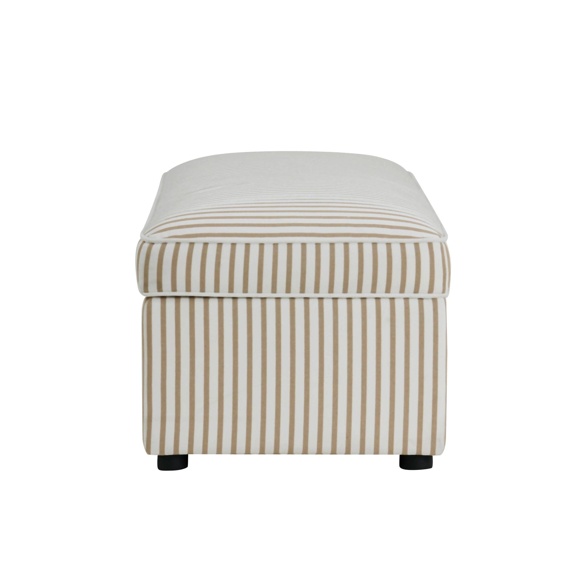 Dusklia - Soho Rectangle Ottoman Storage - Sand Stripe