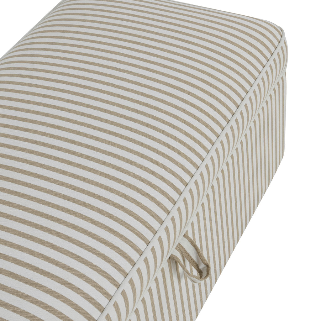 Dusklia - Soho Rectangle Ottoman Storage - Sand Stripe