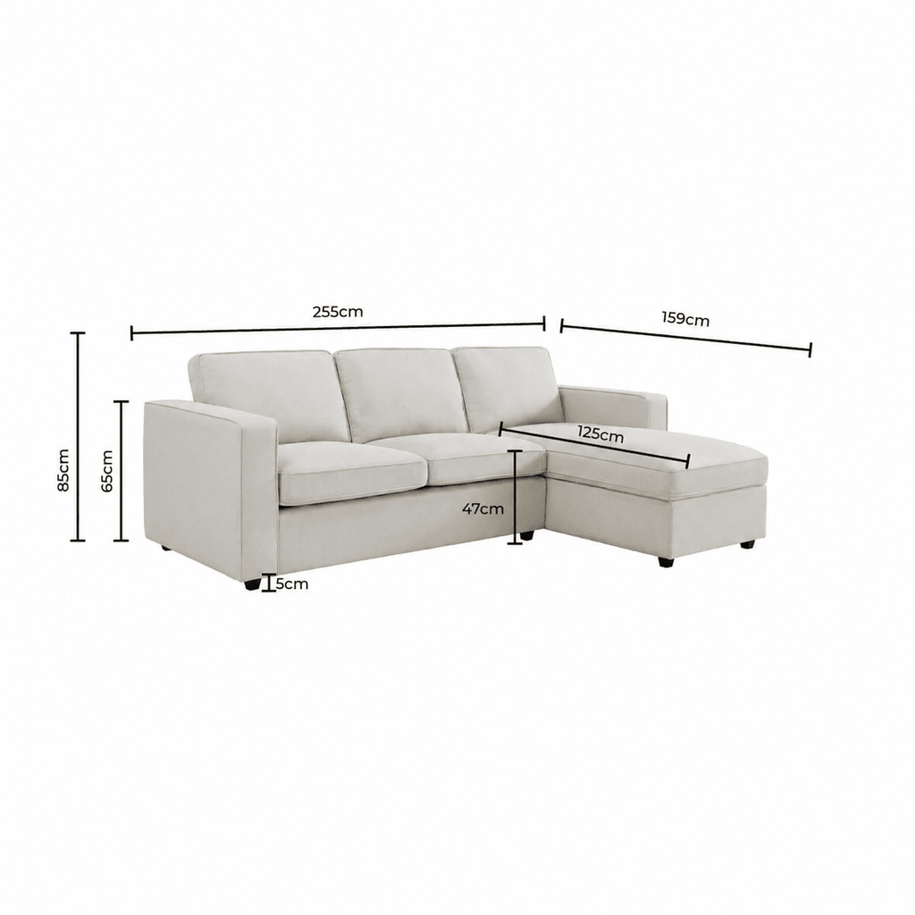 Dusklia - Soho Right Hand Storage Chaise Sofa - Grey