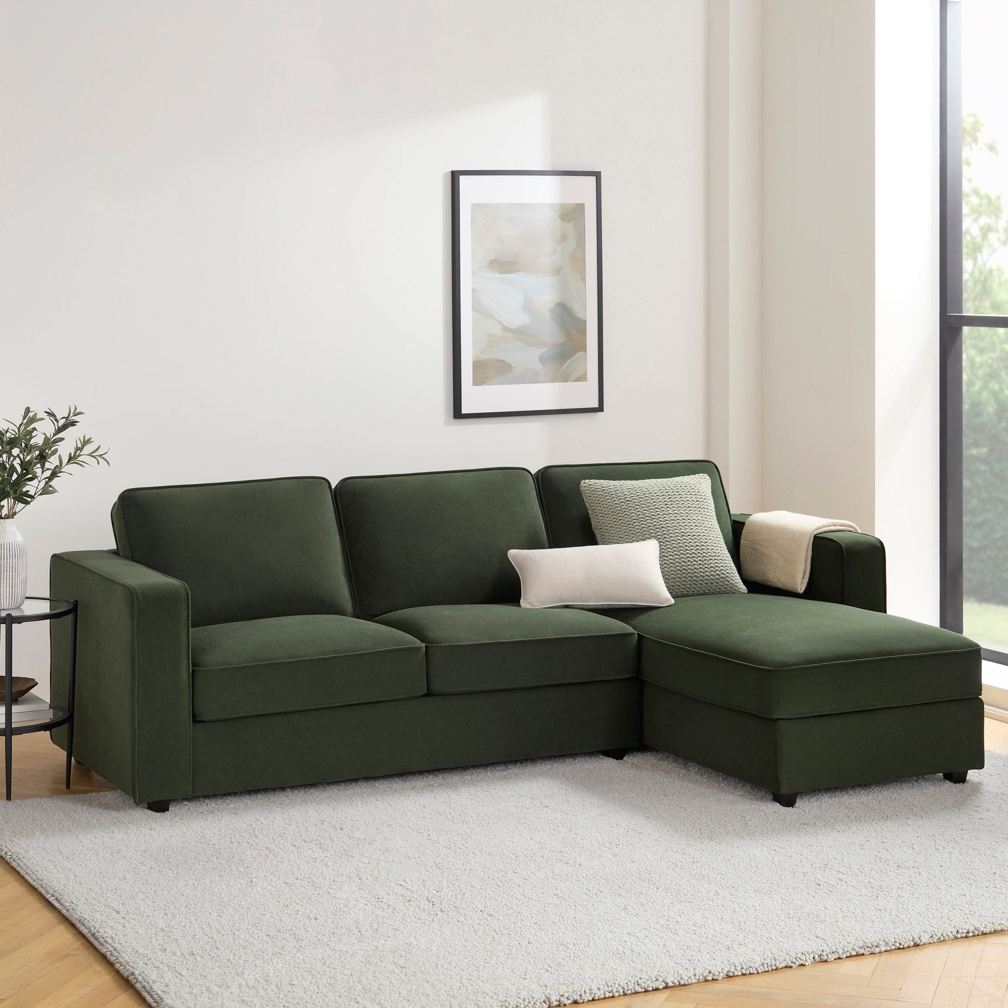 Dusklia - Soho Right Hand Storage Chaise Sofa - Dark Olive