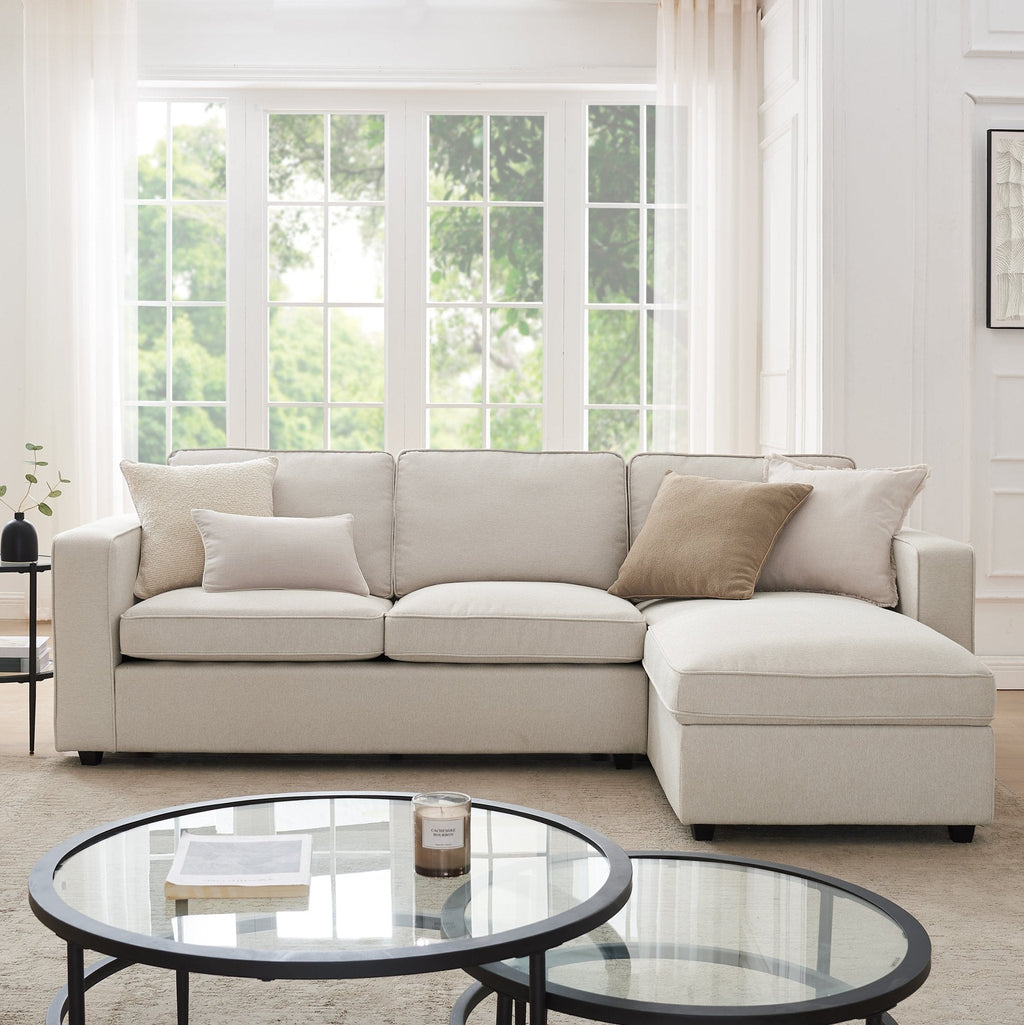 Dusklia - Soho Right Hand Storage Chaise Sofa - Natural