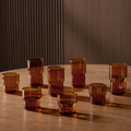 Dusklia - Sonne Colour Glass Stackable 8 Piece Tumbler and Highball Set - Amber
