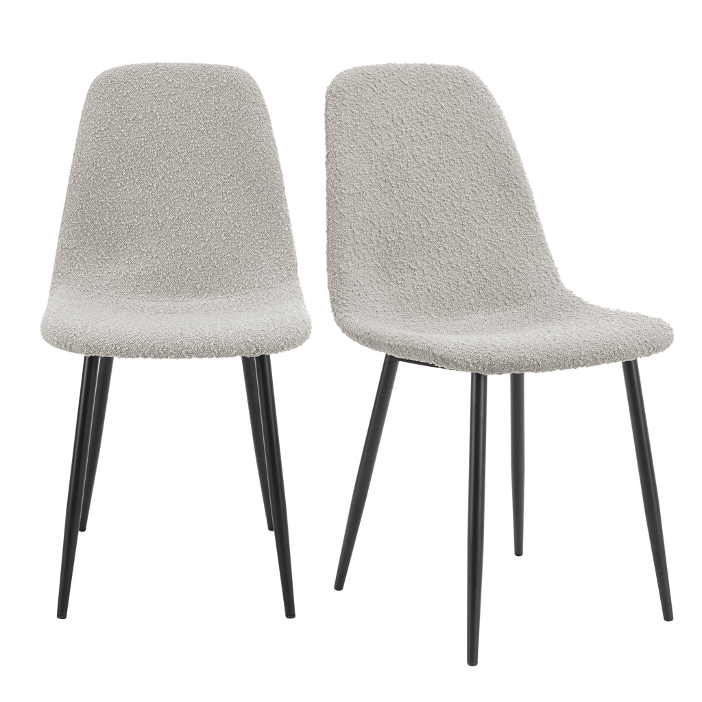 Dusklia - Sophia Set of 2 Dining Chairs - Boucle - Taupe
