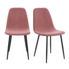 Dusklia - Sophia Set of 2 Dining Chairs - Velvet - Pink