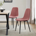 Dusklia - Sophia Set of 2 Dining Chairs - Velvet - Pink