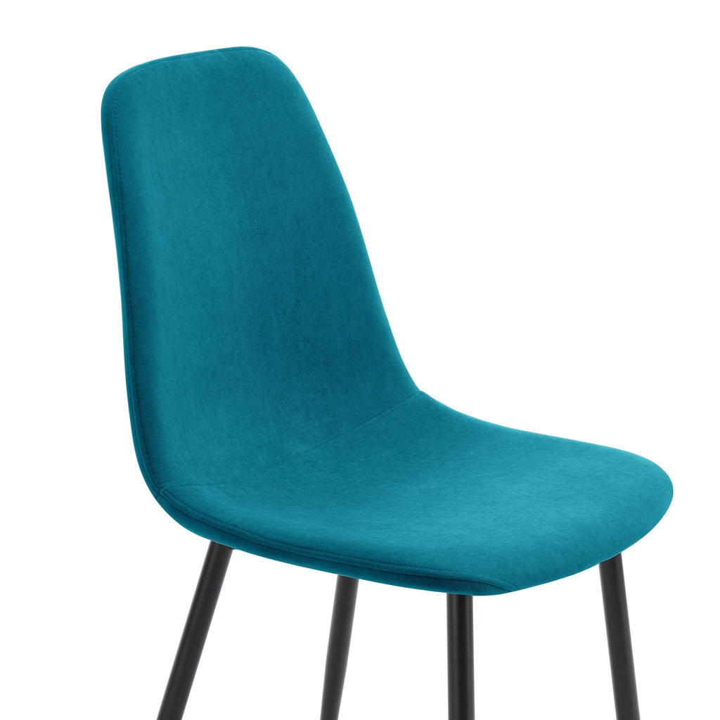 Dusklia - Sophia Set of 2 Dining Chairs - Velvet - Teal Blue